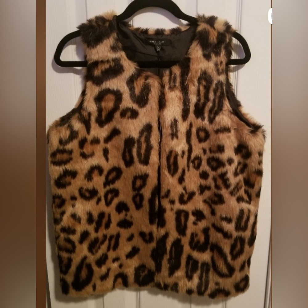 NWT Faux Leopard Fur Vest